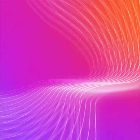 Abstract pink and orange gradient with flowing white lines.